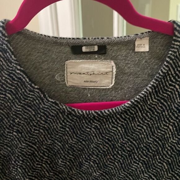 Sita Murt Sweatshirt Blue Jacquard Long Sleeve Shift crew neck Dress size small - Picture 10 of 11